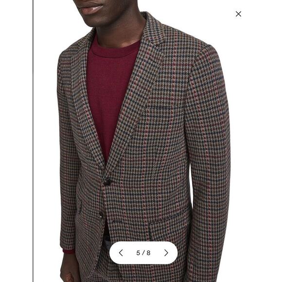 Scotch & Soda Knitted Blazer SZ L and Pant W 34 X 32 L Suit Checker Plaid - Picture 2 of 15